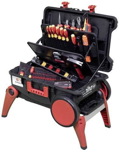 Wiha Werkzeugkoffer Set XXL 4 electric 80-teilig mit Schraubendrehern, Zangen und Bits in Schwarz-Rot B/T/H: 49,7 x 33,6 x 68,0 cm - Bild 1