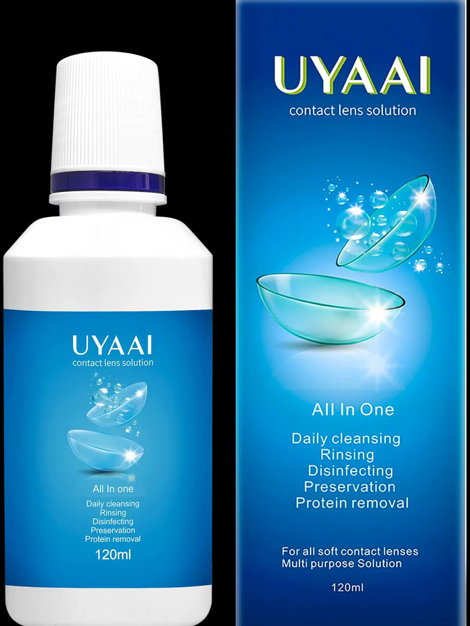 UYAAI Kontaktlinsenflüssigkeit Pflegelösung, 60 ml/120 ml - Bild 2