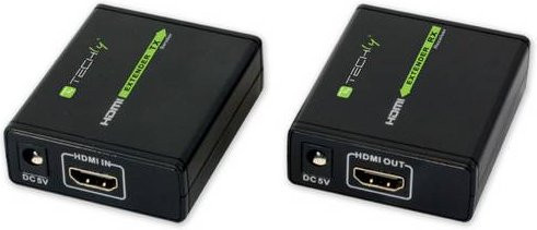 Techly IDATA HDMI Extender IDATA-EXT-E70 über RJ45 Netzwerkkabel, Schwarz, 60 m Reichweite - Bild 1