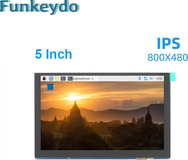 FUNKEYDO 5 Zoll DSI-Display Raspberry Pi MIPI TFT IPS kapazitiver Touchscreen LCD-Monitor mit 800 x 480 Pixeln unterstützt Raspbian, Ubuntu, Kali und Windows 10 - Bild 1