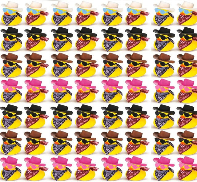 Binchi Outdoor Product Gummi-Enten Cowboy, 48-teiliges Set, Gelb - Bild 1