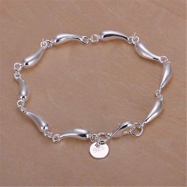 Wucifang Jewelry Armband, 925 Silber, Tropfen, Damen, 20cm, gray - Bild 1