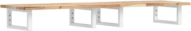 vidaXL Waschbeckenregal zur Wandmontage aus Stahl und Akazienholz in Weiß und Braun - Bild 1
