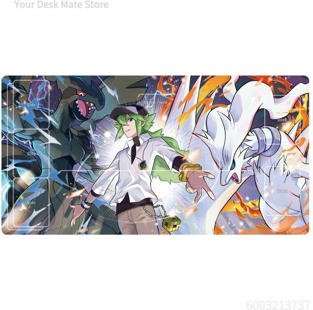 Potdemiel Pokémon TCG Spielmatte Reshiram Zekrom, Sammelkartenspiel Tischmatte - Bild 1
