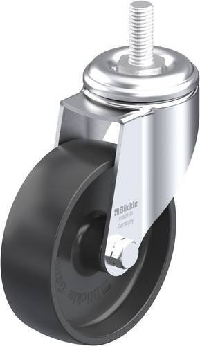 Blickle Lenkrolle LKRA-POA 100G-GS12 in Schwarz und Grau mit Kunststoffrad, Durchmesser: 100 mm, Tragfähigkeit: 120 kg - Bild 1