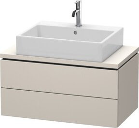Duravit Waschtischunterschrank Compact L-Cube in Tau Matt Beige mit 2 Schubkästen B: 82 cm, T: 47,7 cm, H: 40 cm - Bild 1