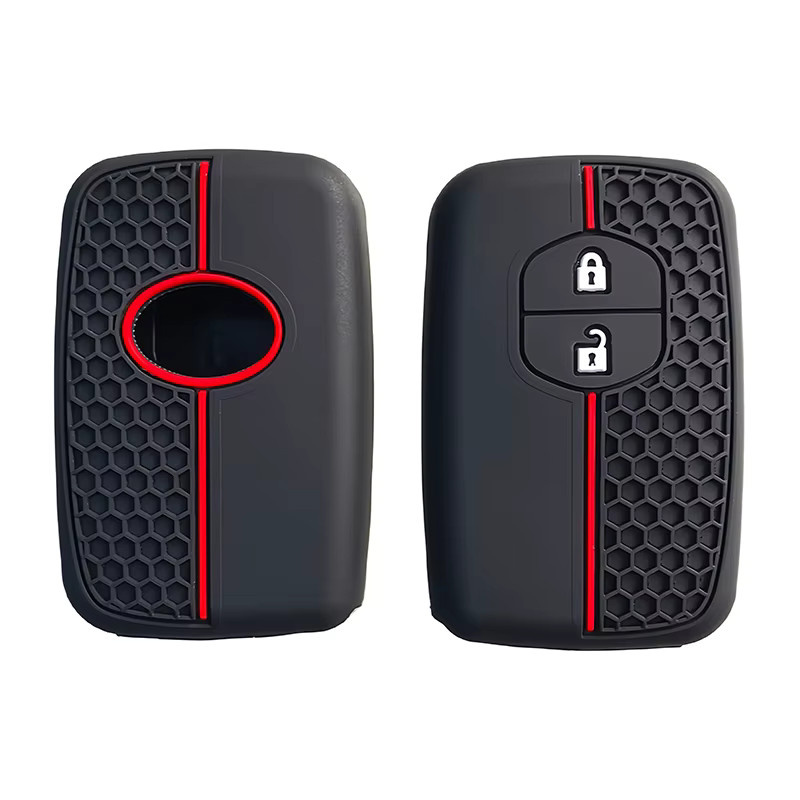 Silikon-Autoschlüsselhülle für Toyota Aqua, RAV4, Land Cruiser, Camry, Prado, Corolla und Prius in Schwarz, passend für Keyless Remote Fob mit 2 Tasten - Bild 2