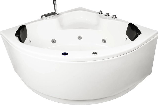 Basera Indoor Eck-Whirlpool Badewanne Maui Basic in Hochglanz Weiß, B/T: 130 x 130 cm - Bild 1