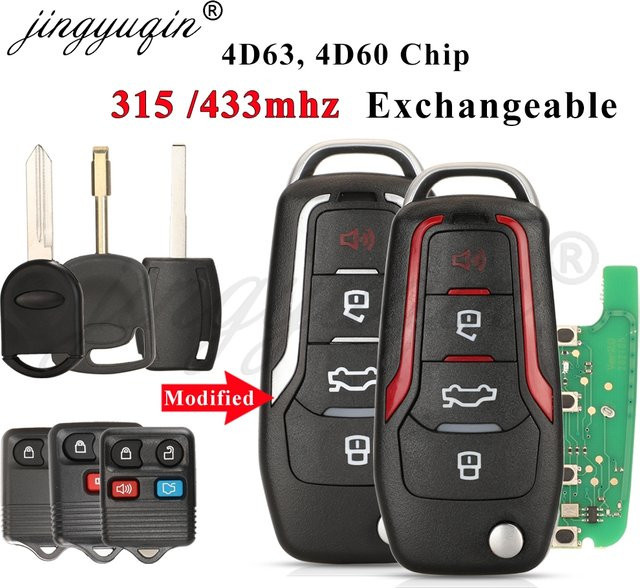 Jingyuqin CWTWB1U331 Modifizierter Auto Klappschlüssel für Ford und Lincoln in Schwarz oder Silber - Bild 1