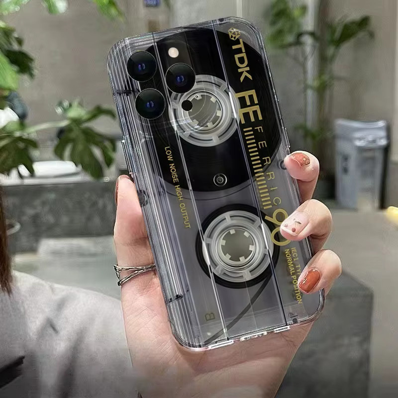 Retro Audioband Muster Handyhülle für Xiaomi 14T Pro 13 12 11 Lite 5G 14 13T 12T und Poco X5 X6 X7 F6 F7 M6 in Transparent - Bild 5