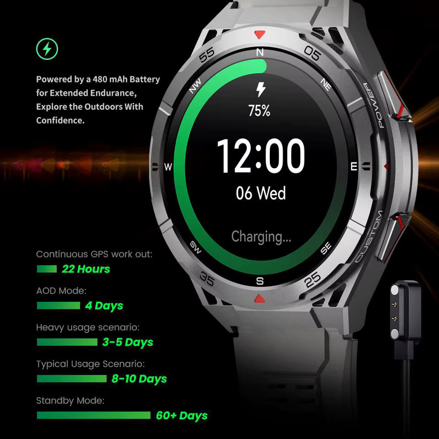 Leadoys X2B GPS Smartwatch mit Outdoor-Sport-Tracking und 50 Meter Wasserdichtigkeit - Bild 3