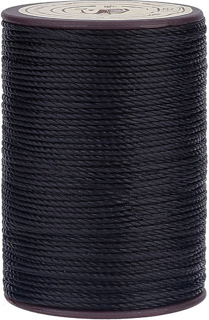 Runde Polyestergarnschnur für Mikro-Makramee und Lederarbeiten, Schwarz, Durchmesser: 0,8 mm - Bild 1