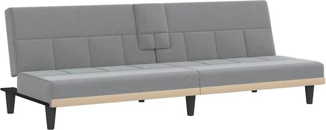 vidaXL Schlafsofa Hellgrau mit Getränkehaltern aus Stoff und Holzrahmen, Click-Clack Funktion - Bild 1