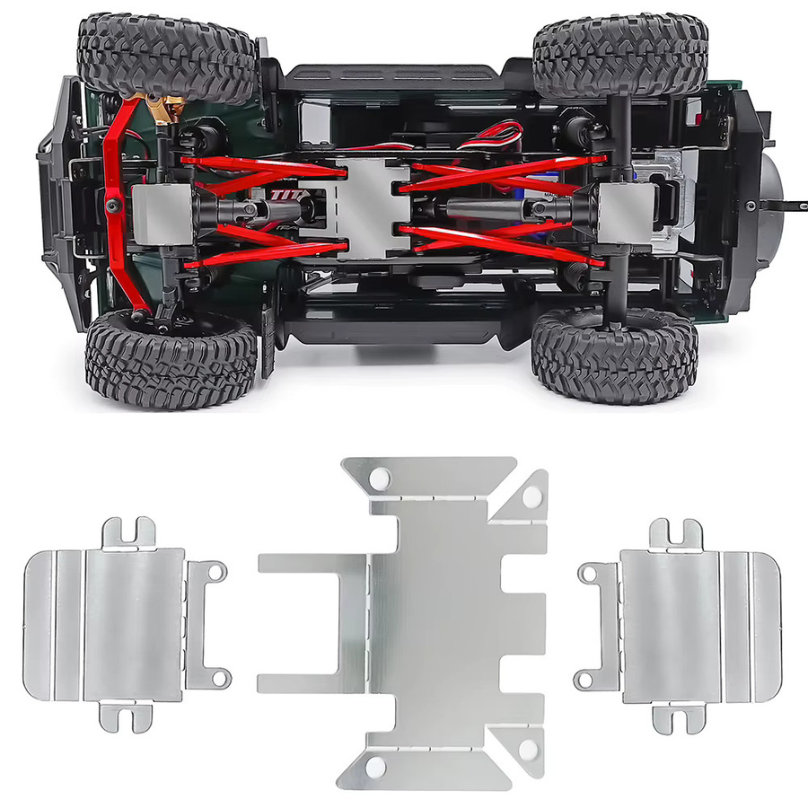 AXSPEED Edelstahl Chassis Armor Skid Plate Achsschutz, 1:18, Metall, Zubehör - Bild 5