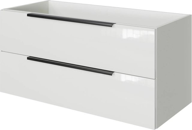 Pelipal Waschbeckenunterschrank Quantum 07 in Schneeweiß Glanz mit 2 Auszügen, Breite: 100 cm, Tiefe: 42,9 cm, Höhe: 48 cm - Bild 1