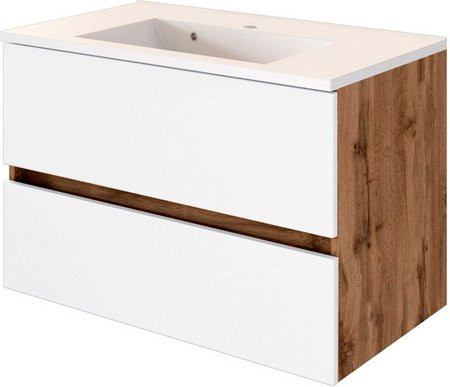 Waschtisch Lucca von HELD MÖBEL in Weiss, Wandmontage, Modernes Design, Breite: 80 cm, Höhe: 54 cm, Tiefe: 47 cm - Bild 1