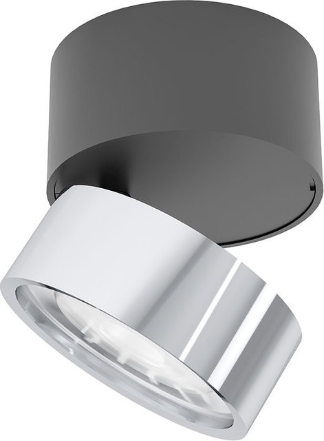 LUX-IT Swing 75 Round LED-Deckenstrahler 1-flammig, Schwarz und Chrom, Warmweiß 2700K - Bild 1