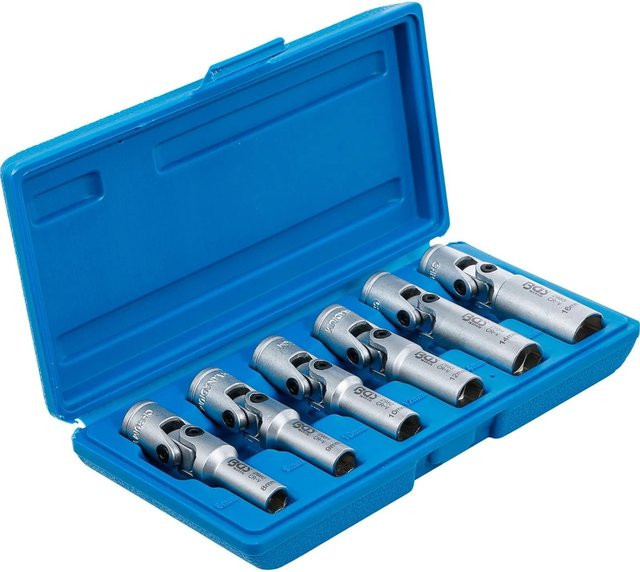 BGS Universal Glühkerzen-Gelenkschlüssel-Satz 2990 aus Chrom-Vanadium mit 3/8 Zoll Innenvierkant, 6-teilig, SW 8 - 16 mm - Bild 2