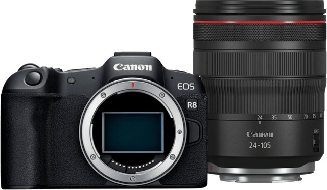 Canon EOS R8 spiegellose Vollformat Kamera mit RF 24-105mm F/4L IS USM Objektiv in Schwarz - Bild 1
