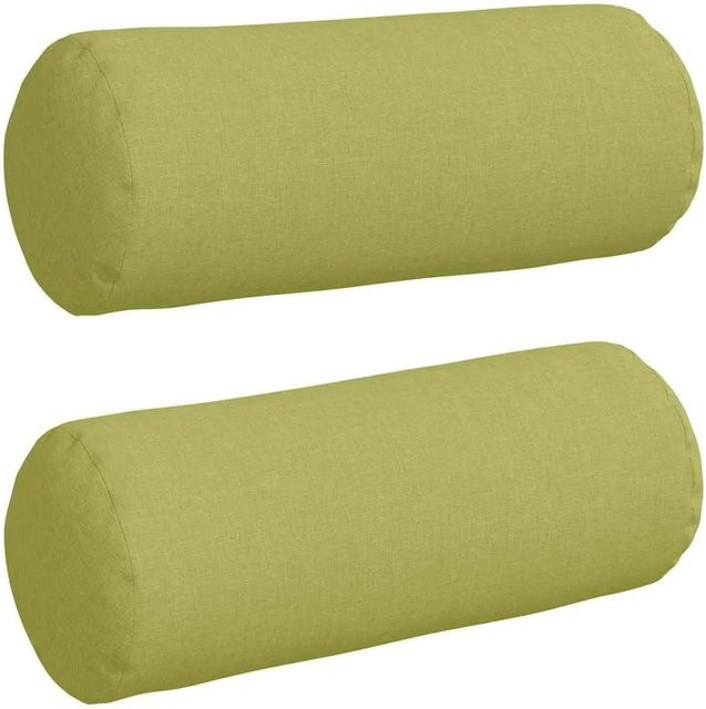 vidaXL Bolsterkissen Set 2 Stück Hellgrün Rund Ø 15 x 40 cm aus Polyester - Bild 1