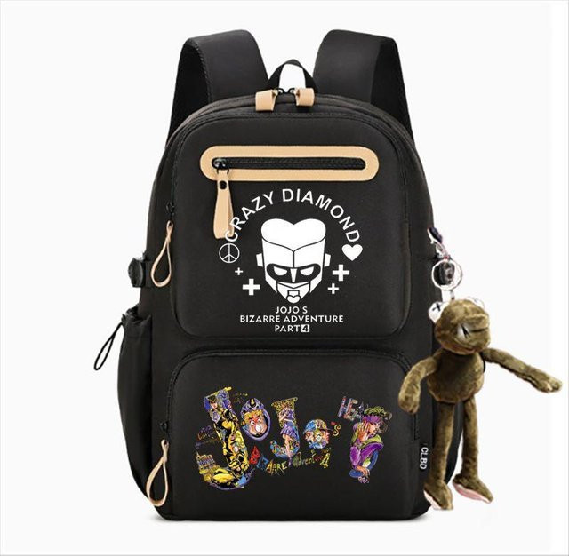 3-teiliges Schulrucksack-Set in Schwarz aus Oxford-Stoff mit großem Fassungsvermögen inklusive Federmäppchen und Schultergurt - Bild 1