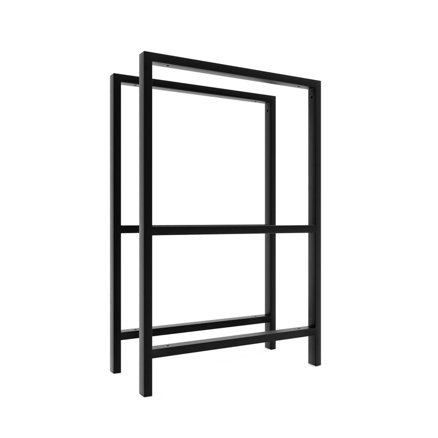 HEVVA Waschtischgestell DONAU 2er Set Schwarz mit 3 Ablageebenen, Tiefe: 50 cm - Bild 2