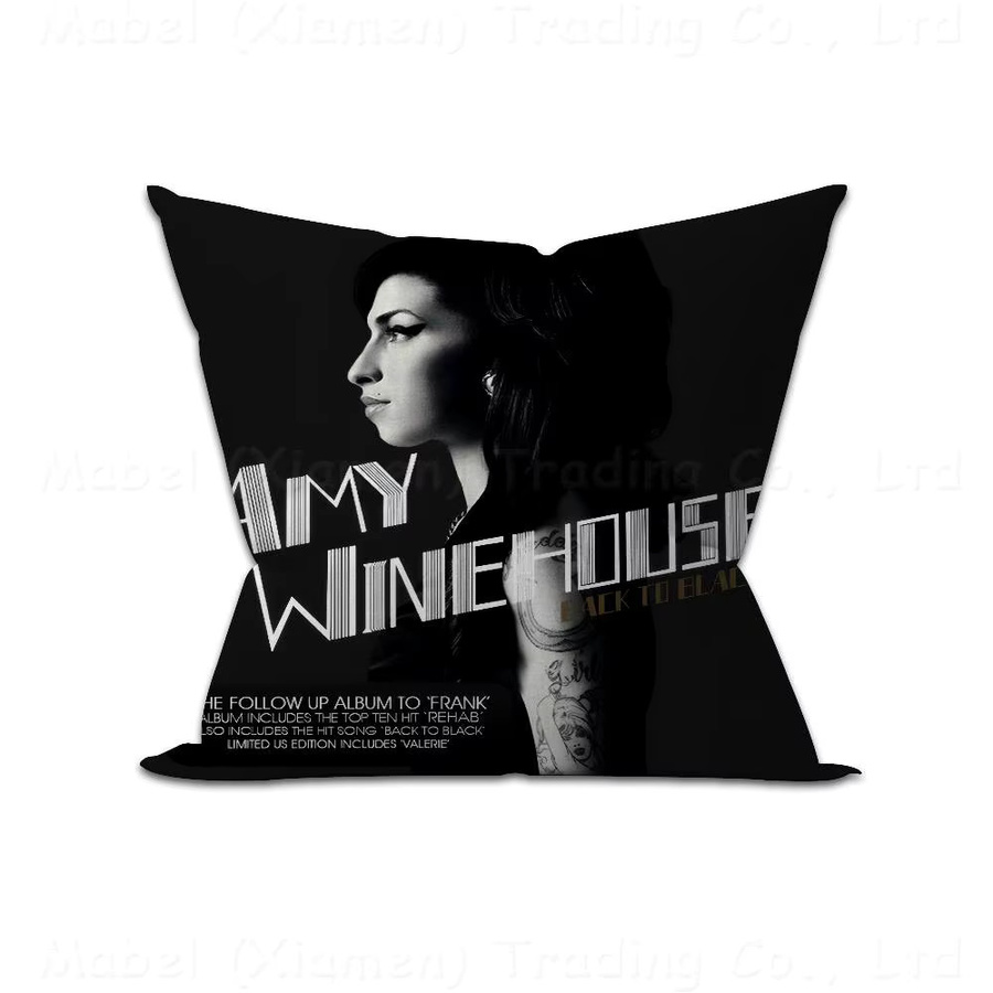Dekoratives Kissen mit Amy Winehouse Album Motiv von kayoom in Schwarz, B/T: 45 x 45 cm - Bild 5