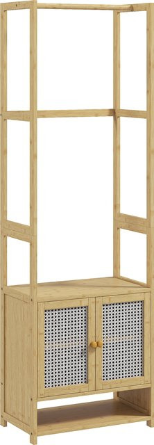 HOMCOM Garderobe aus Bambus mit Schrank und Schuhfach in Natur, B/T/H: 53 x 31 x 168 cm - Bild 1