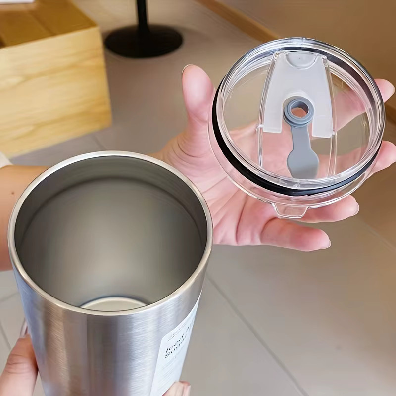 Untior Thermosbecher aus Edelstahl 304 in Silber, isolierte Wasserflasche und Kaffeebecher mit 320 ml Volumen - Bild 4