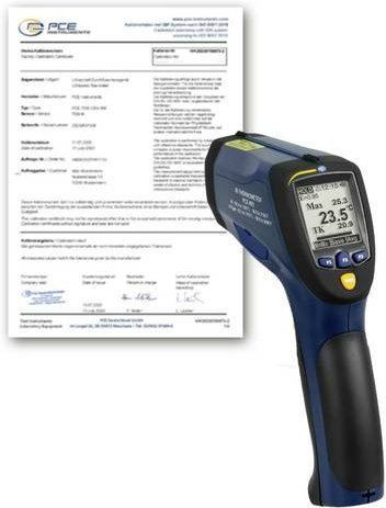 PCE Instruments PCE-893-ICA Infrarot-Thermometer in Blau, kalibriert nach ISO, Optik 50:1, Messbereich -50 bis +1200°C, berührungslose IR-Messung - Bild 1