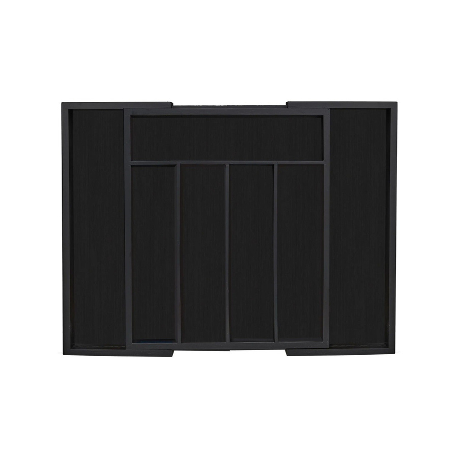 Relaxdays Besteckkasten aus Bambus in Schwarz, ausziehbar, B/T/H: 48,5 x 37 x 5,5 cm - Bild 2