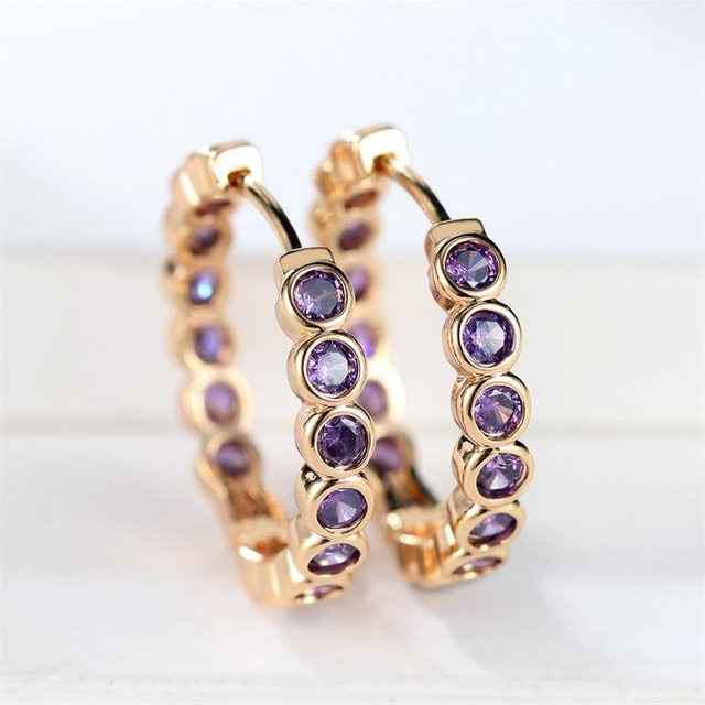 YIRAN Jewelry Ohrringe, Kupfer, Gold, Zirkonia, Damen - Bild 1