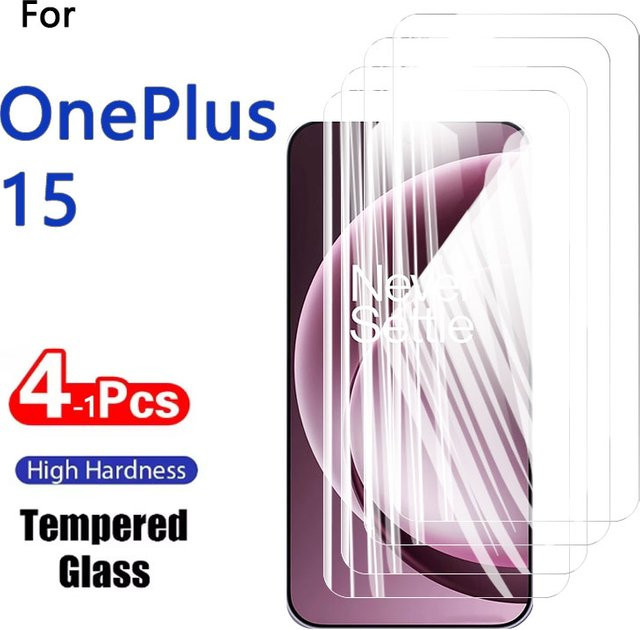 Set aus HD-Displayschutzfolien aus gehärtetem Glas für OnePlus 15, 6,78 Zoll, kratzfest und transparent - Bild 1