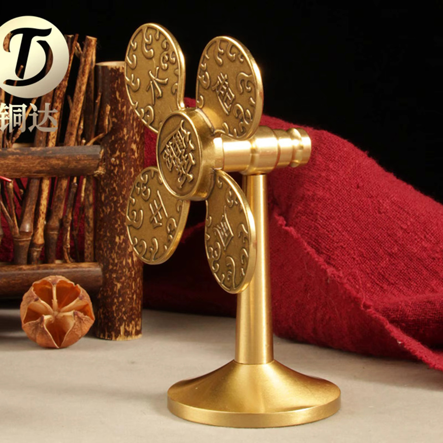 Kesoto Feng Shui Windmühle Statue aus Harz in Gold für Wohnzimmer und Schrank - Bild 2
