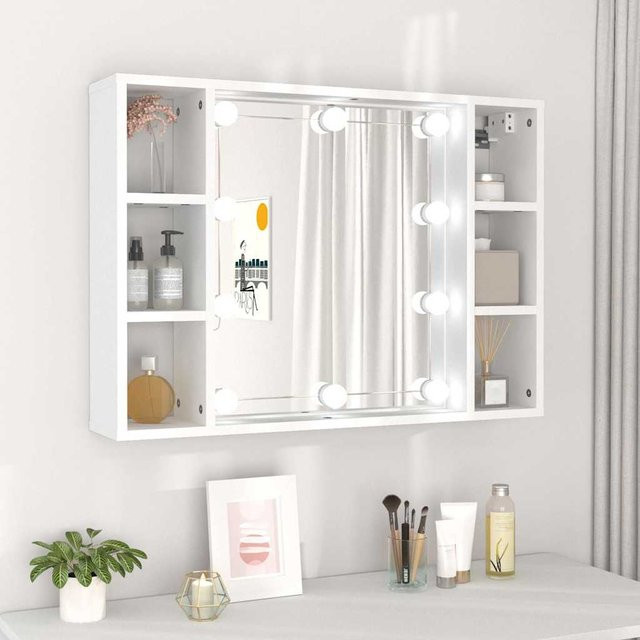 Vidaxl Spiegelschrank mit LED-Beleuchtung in Weiß, B/H/T: 76 x 55 x 15 cm - Bild 1