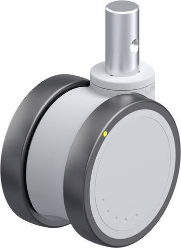 Blickle Kunststoff-Doppelrolle LKDG-PATH 100K-ELS-ZA55 in Grau und Silber mit einem Rad-Durchmesser von 100 mm und einer Tragfähigkeit von maximal 100 kg - Bild 1