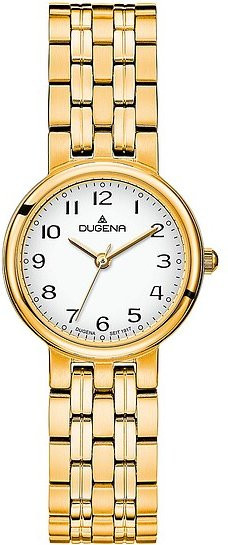 Dugena Damenuhr, Quarz, Edelstahl, Weiß, Gold, 3 ATM - Bild 1