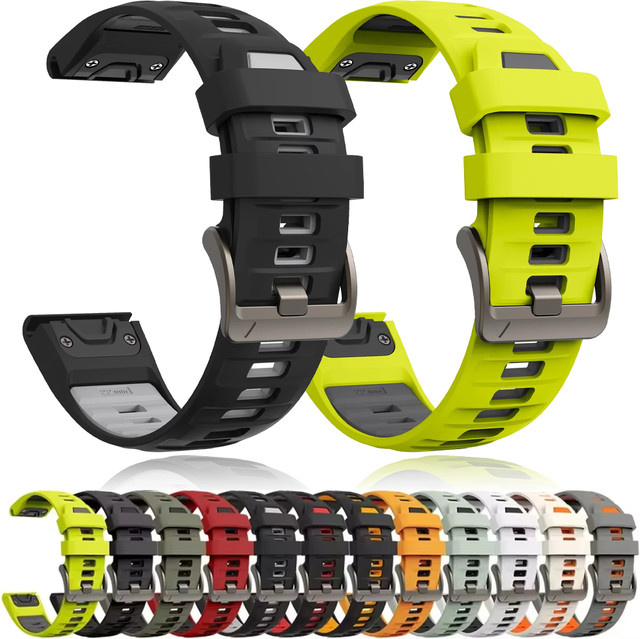 Garmin Uhrenarmband Silikon, 26 22 mm, Schwarz, Unisex - Bild 1