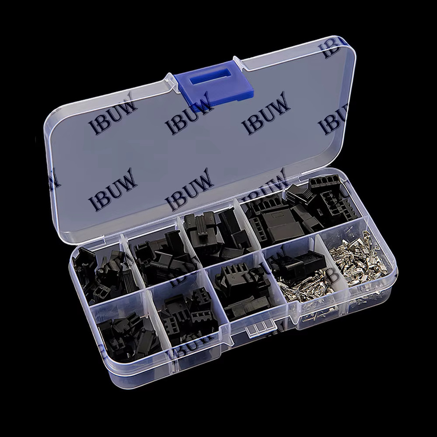 200 Stück SM2.54 Kit Box mit 2-5P Buchse und Stecker Adapter, 2,54mm Rastermaß, Schwarz - Bild 2