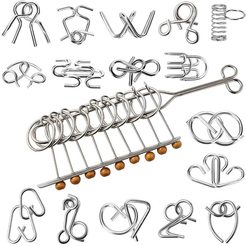 Yiran bag 3D Montessori Puzzle Draht IQ Denksportaufgabe Metall - Bild 2