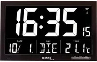 technoline Funkuhr WS 8007 in Schwarz, B/T/H: 36,8 x 22,8 x 2,9 cm - Bild 1