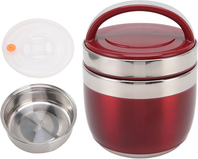 CosyHome Thermische Bento Box aus 304 Edelstahl mit Vakuumisolierung, 1,2 l, Rot - Bild 1