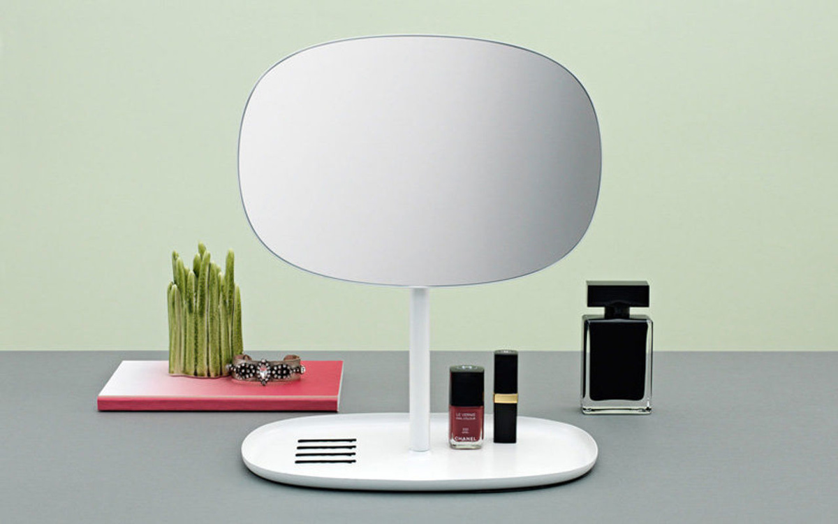 Normann Copenhagen Flip Tischspiegel in Weiß mit abgerundeten Formen im skandinavischen Design - Bild 3