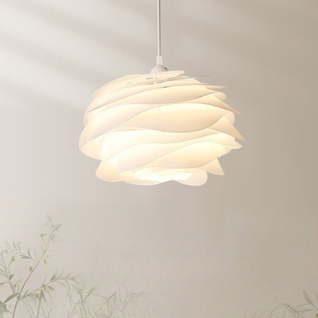 Claeted Pendelleuchte in Weiß mit Rosen-Design aus Acryl für Küche und Schlafzimmer - Bild 1