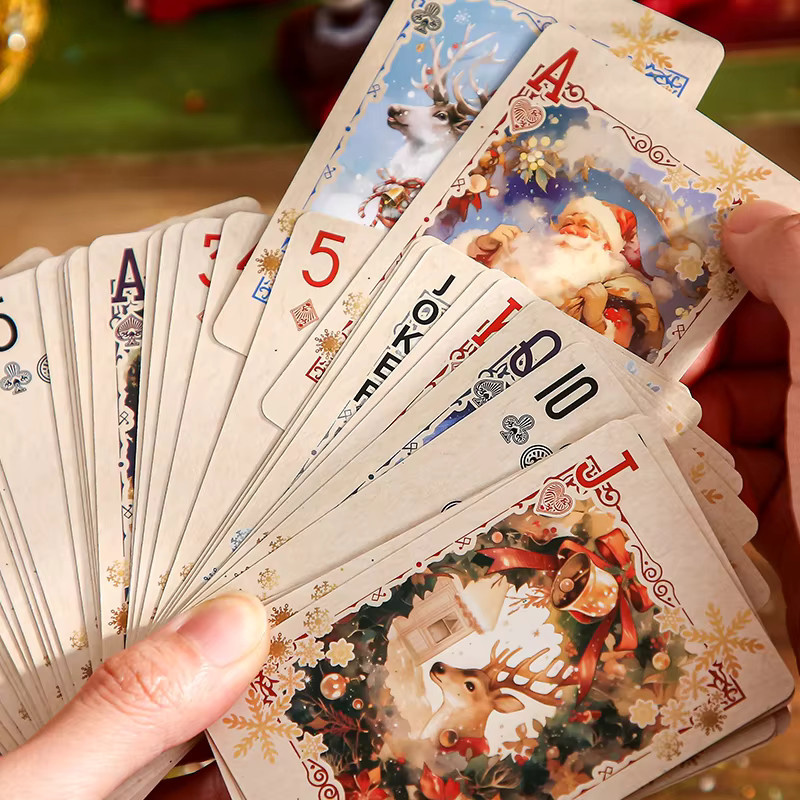 Mr. Paper Weihnachts-Cover-Pokerkarten, weiß, 55 Stück/Box - Bild 4