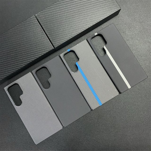 Stoßfeste Hard Case mit Carbon Fiber Kevlar Textur für Samsung Galaxy S26 Ultra, S25, S24 und S23 Plus in Schwarz - Bild 1