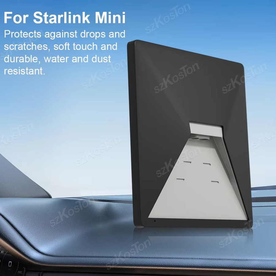 SZKOSTON Silikon-Schutzhülle für Starlink Mini in Schwarz, Stoßfest und Oxidationsgeschützt - Bild 2
