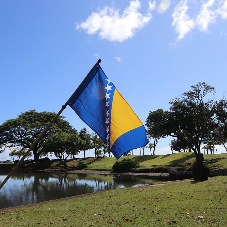Flagge Bosnien und Herzegowina aus Polyester mit zwei Metallösen, B/H: 90 x 150 cm - Bild 5