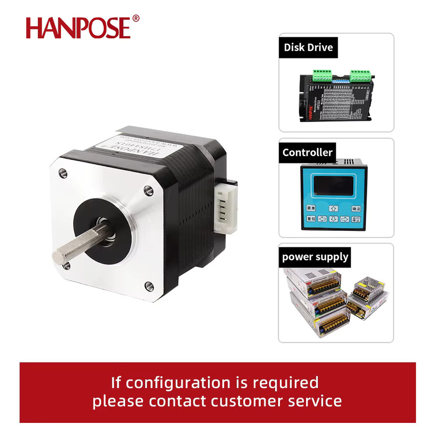 HANPOSE NEMA17 Schrittmotor 17HS4401S in Schwarz für 3D-Drucker und CNC-Maschinen - Bild 4