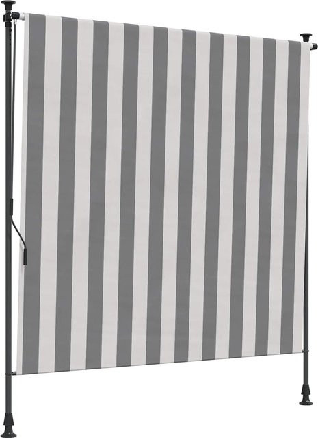 vidaXL Outdoor Rollo in Anthrazit und Weiß aus Polyester und Aluminium, B/H: 100 x 270 cm - Bild 1